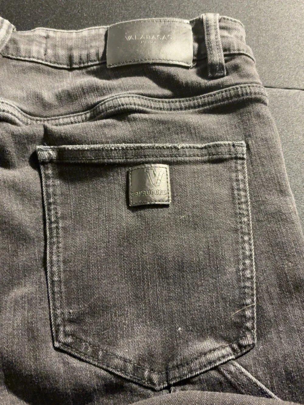 Valabasas Men's Charcoal Grey Stacked Carpenter Jeans - Size 36
